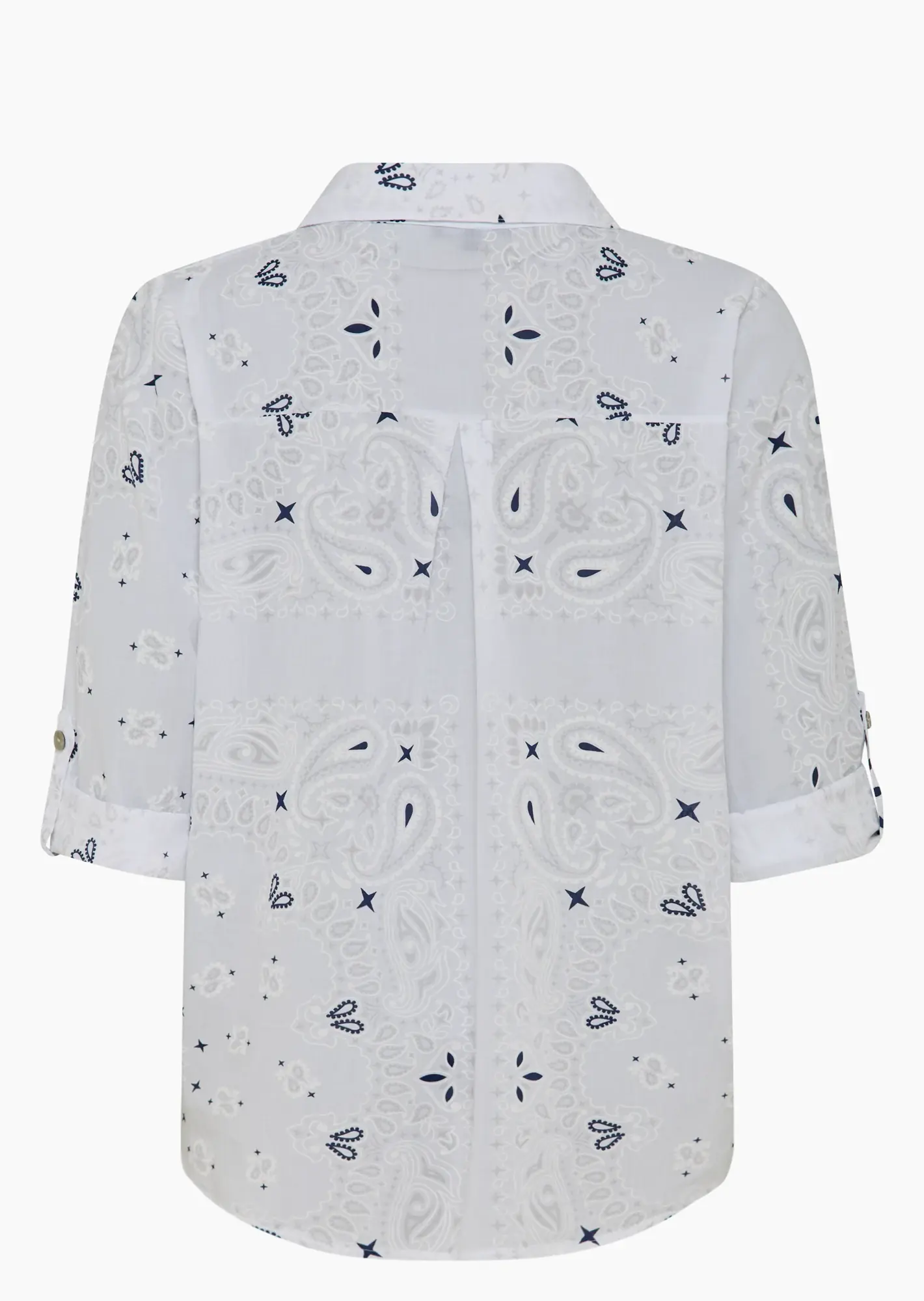 Bluse im Alloverprint, weiß