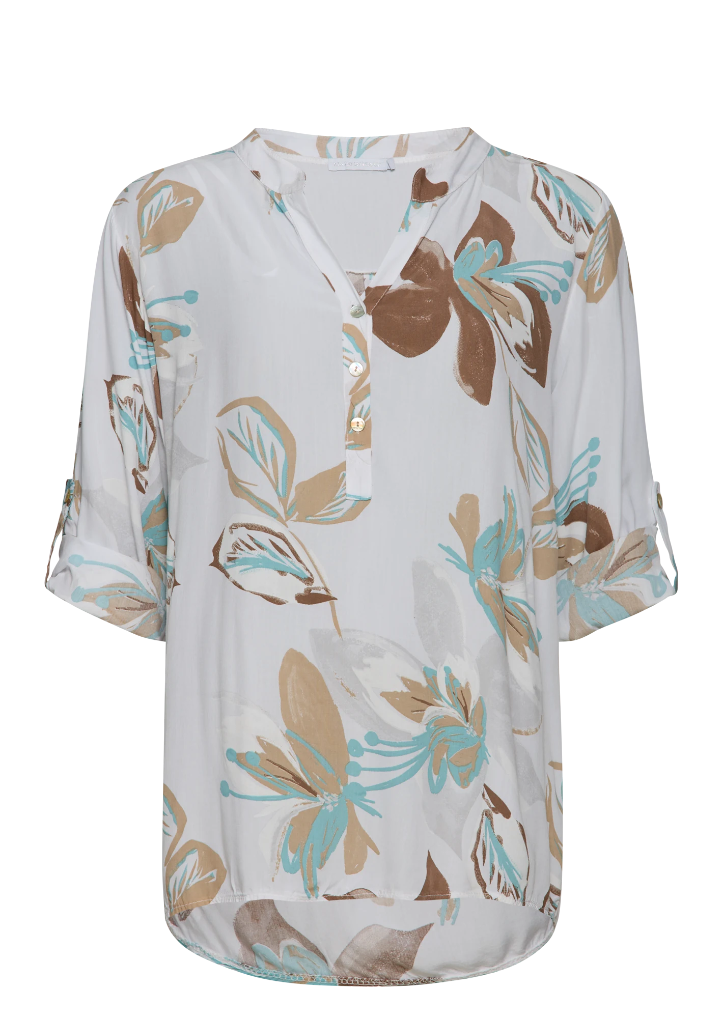 Bluse 'Floral', offwhite