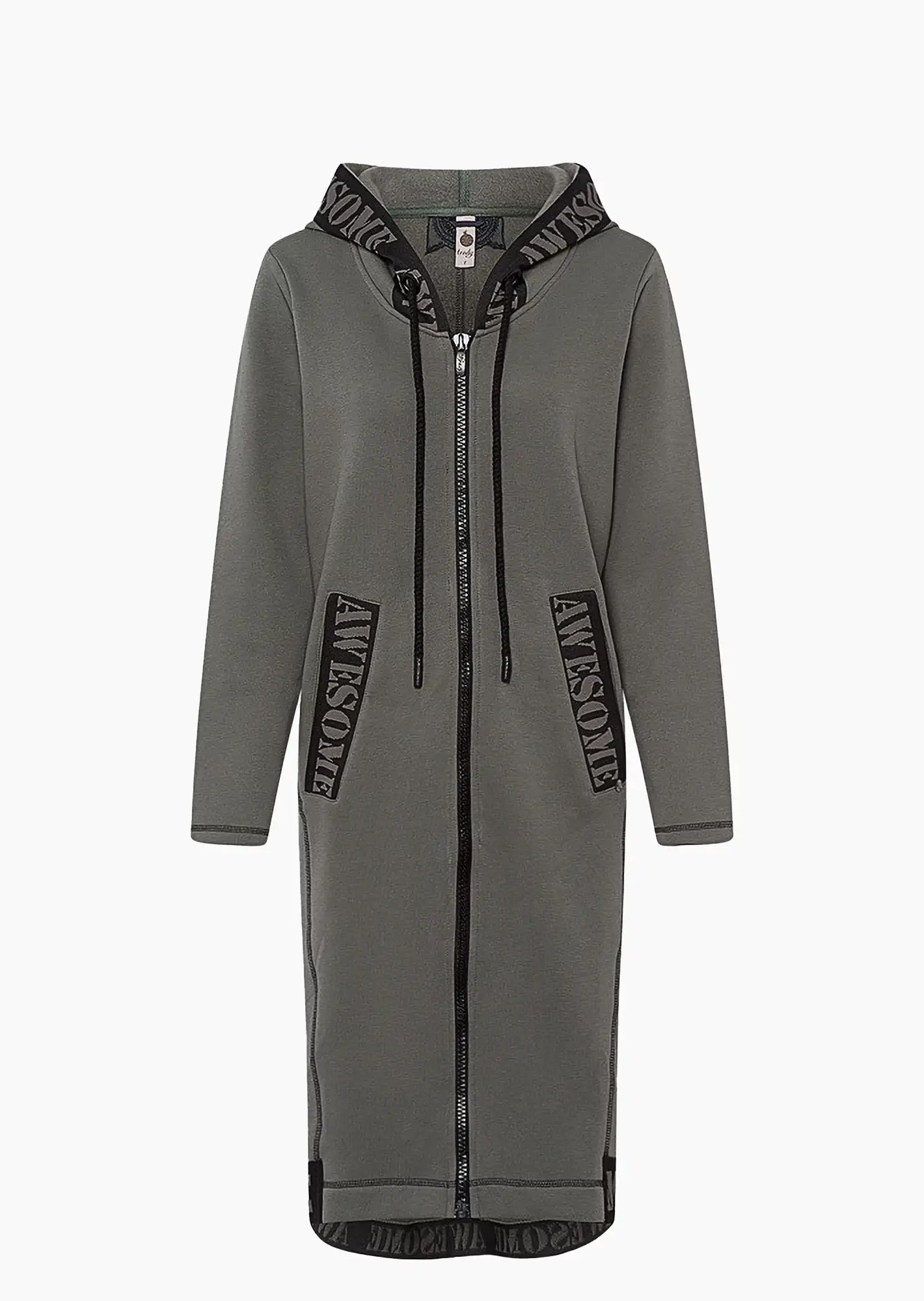 Mantel mit Lettering, oliv