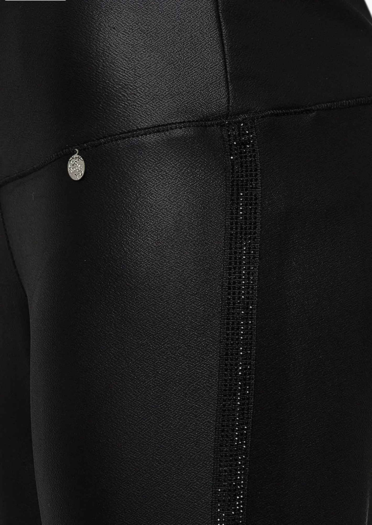 Leggings mit Galonstreifen, schwarz