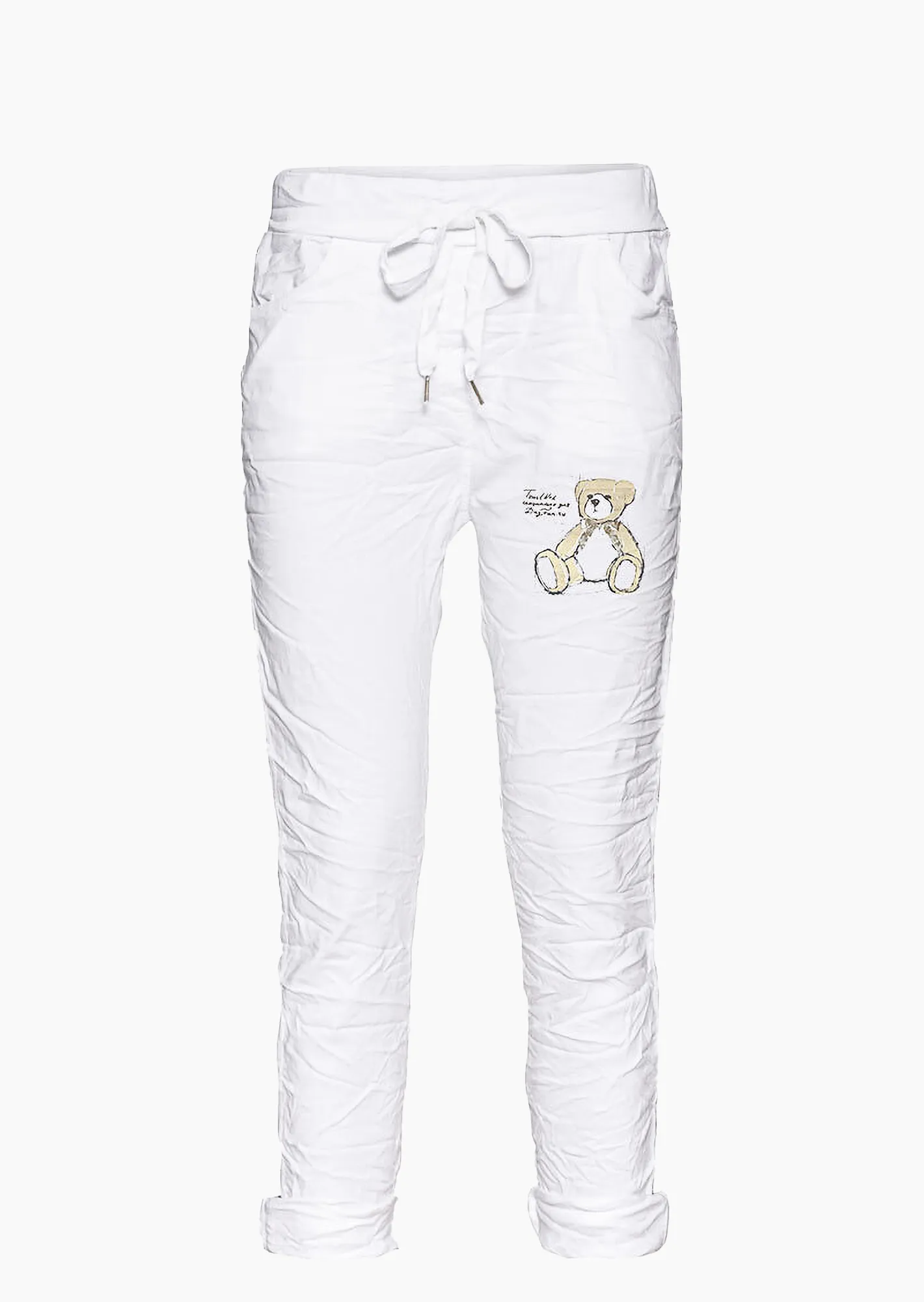 Joggpants mit Teddy, weiß