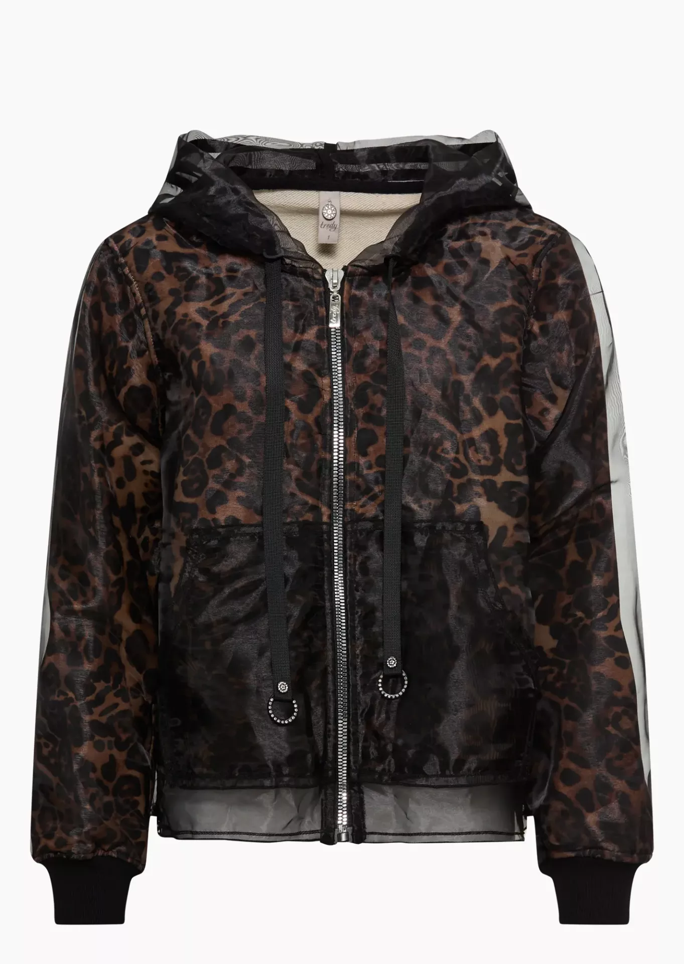 Sweatjacke mit Highlights, schwarz