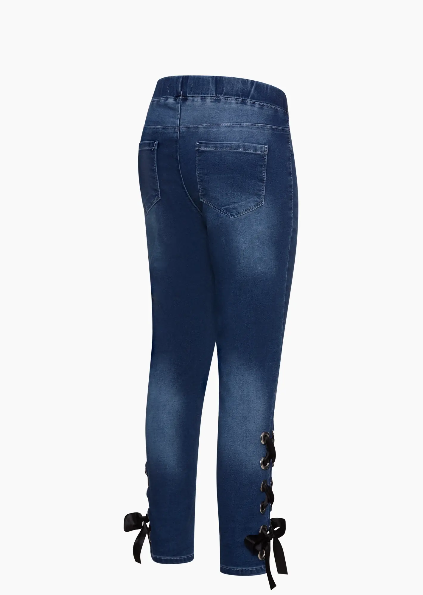 Jeggings mit dekorativer Schnürung, blue denim