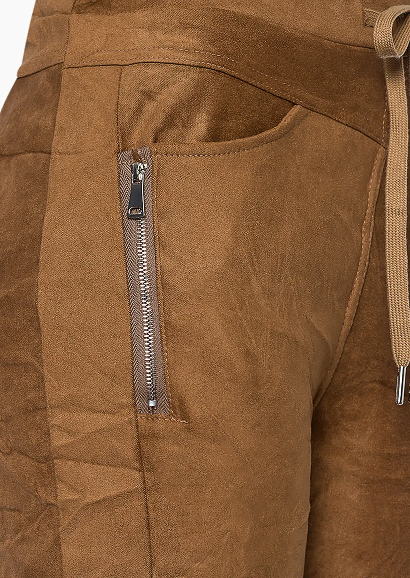 Joggpants in Suede-Optik, cappuccino