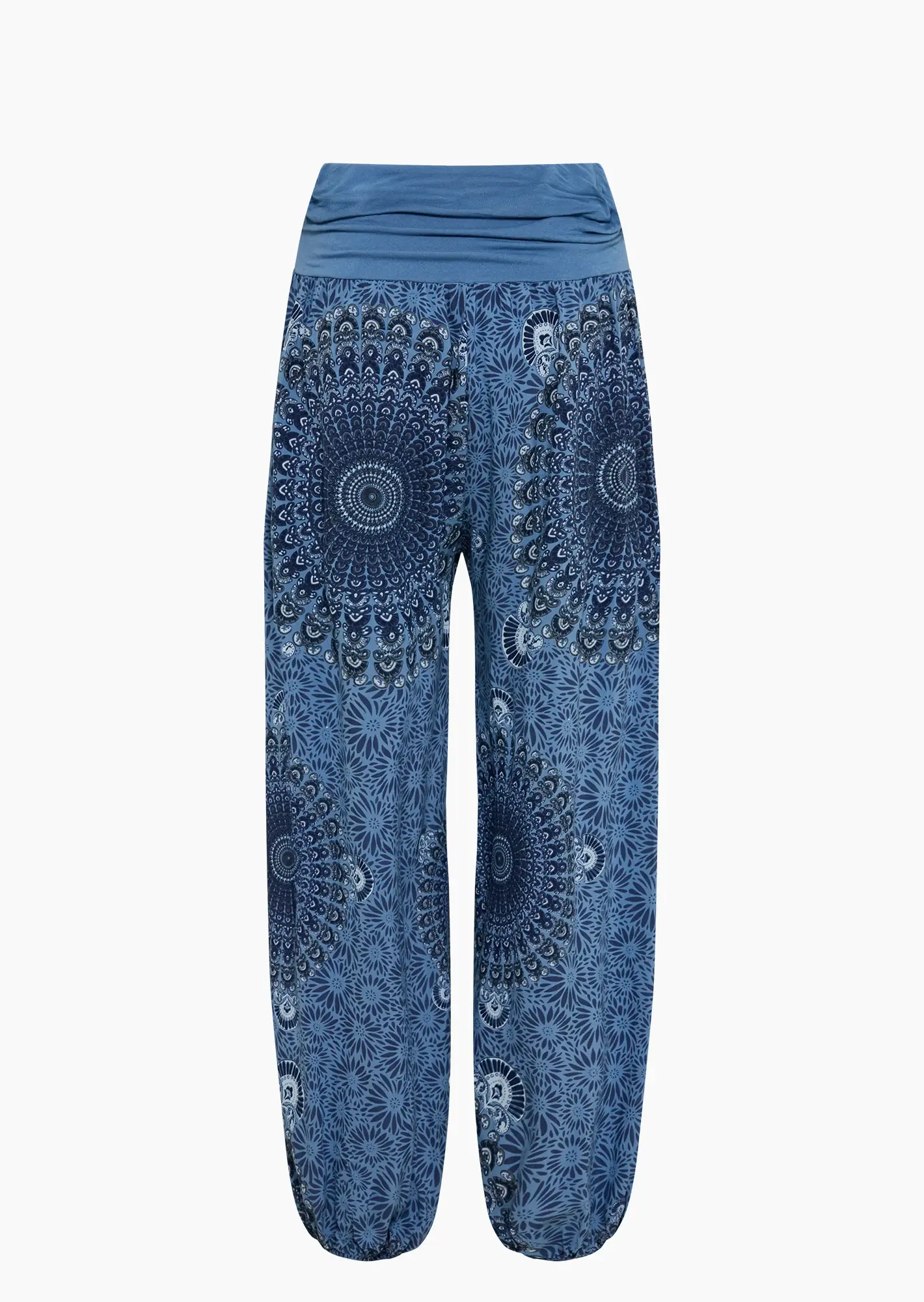Leichte Haremshose mit Mandala-Print, blue