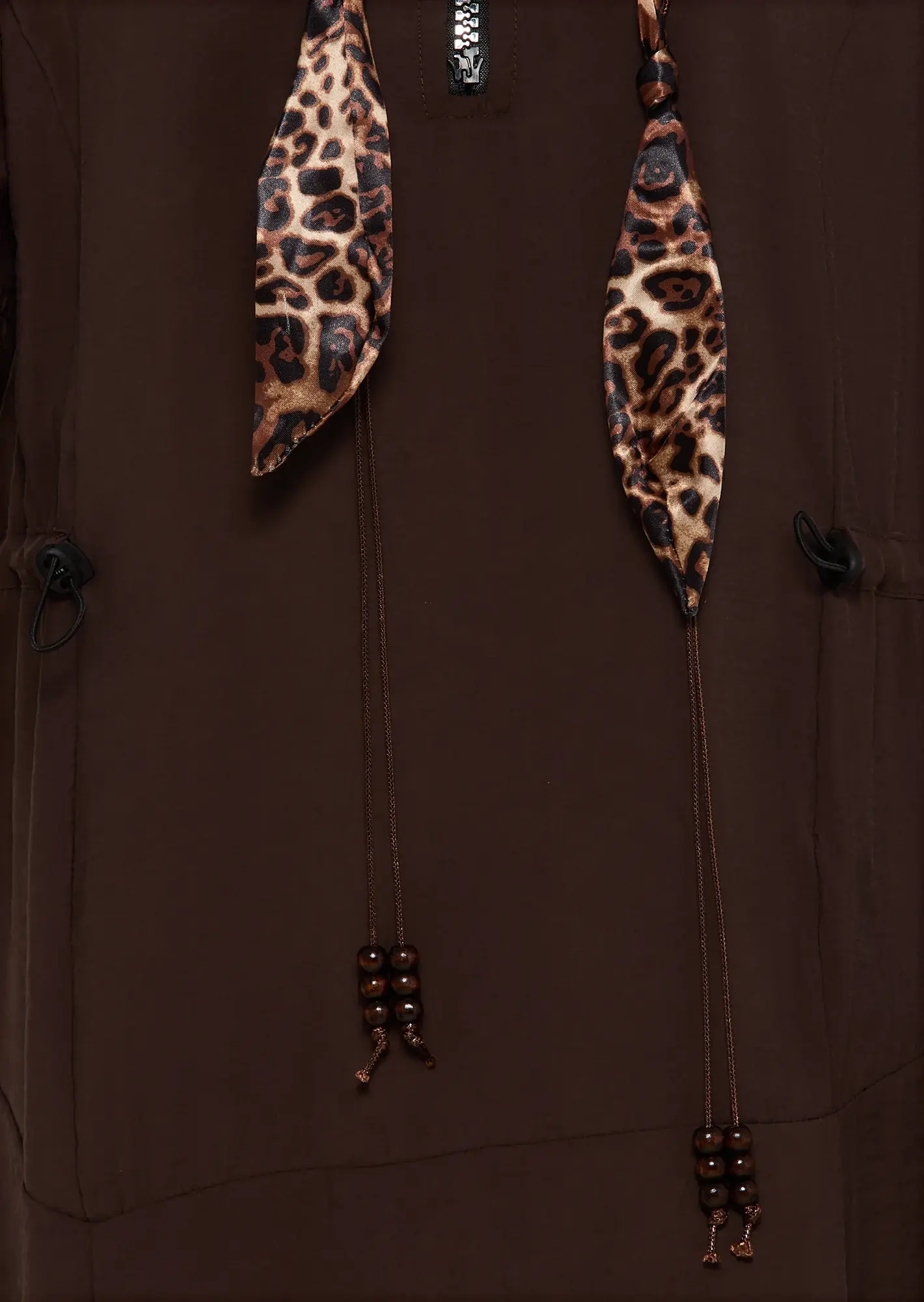 Modal Kleid mit Cut-Outs und Animaldetails, taupe