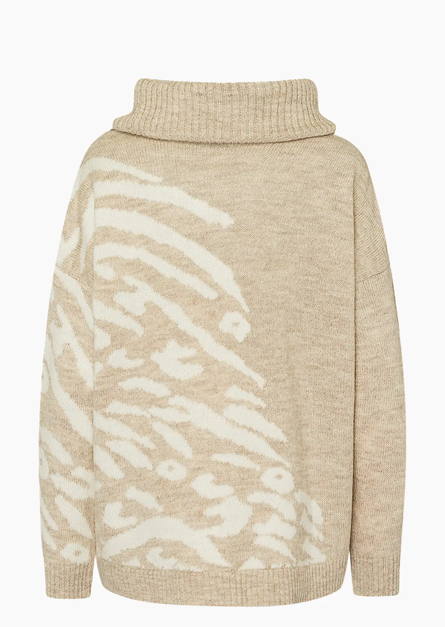 Strickpullover Rollkragen, sand-melange