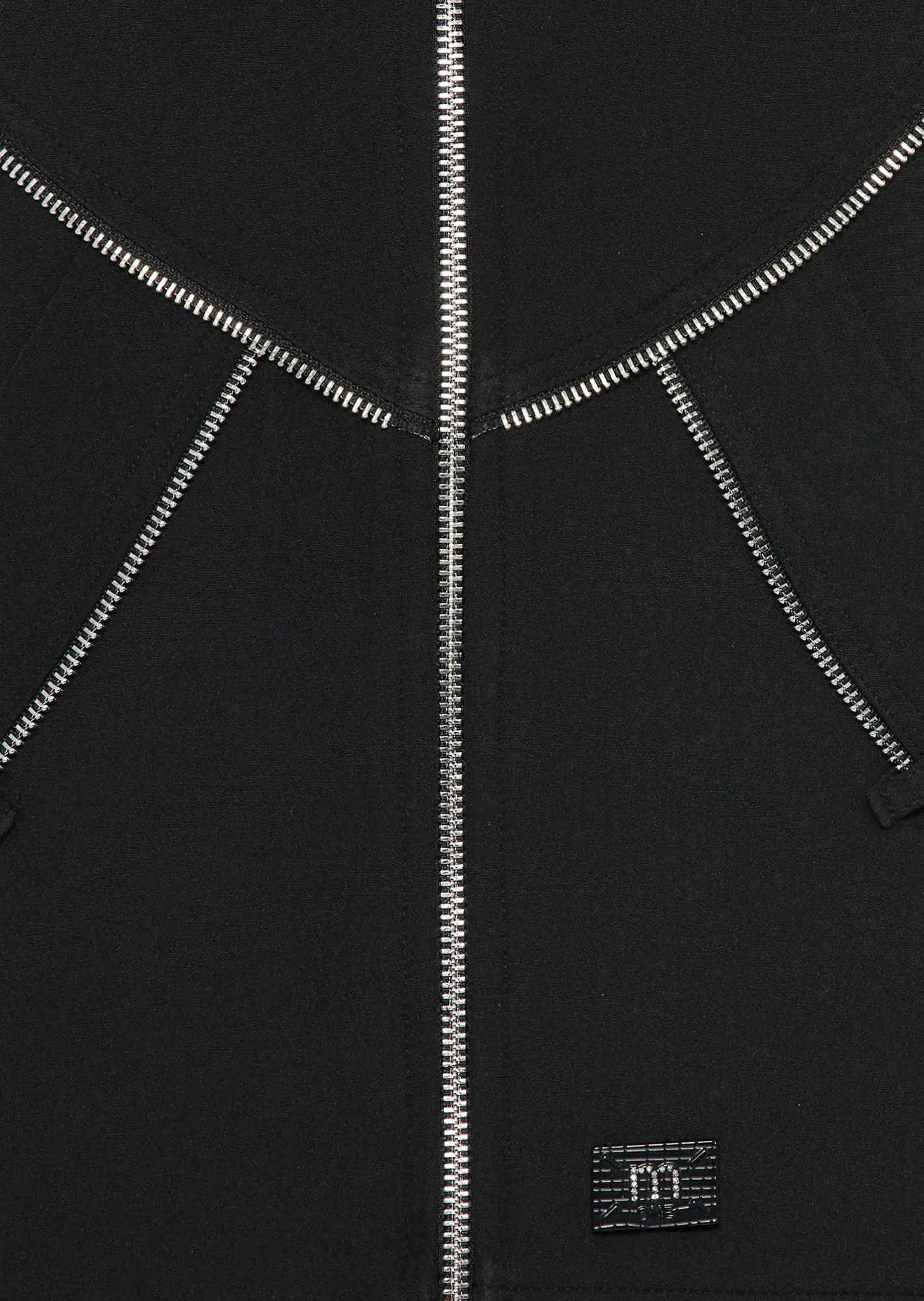 Shirtjacke mit Reißverschlüssen, schwarz