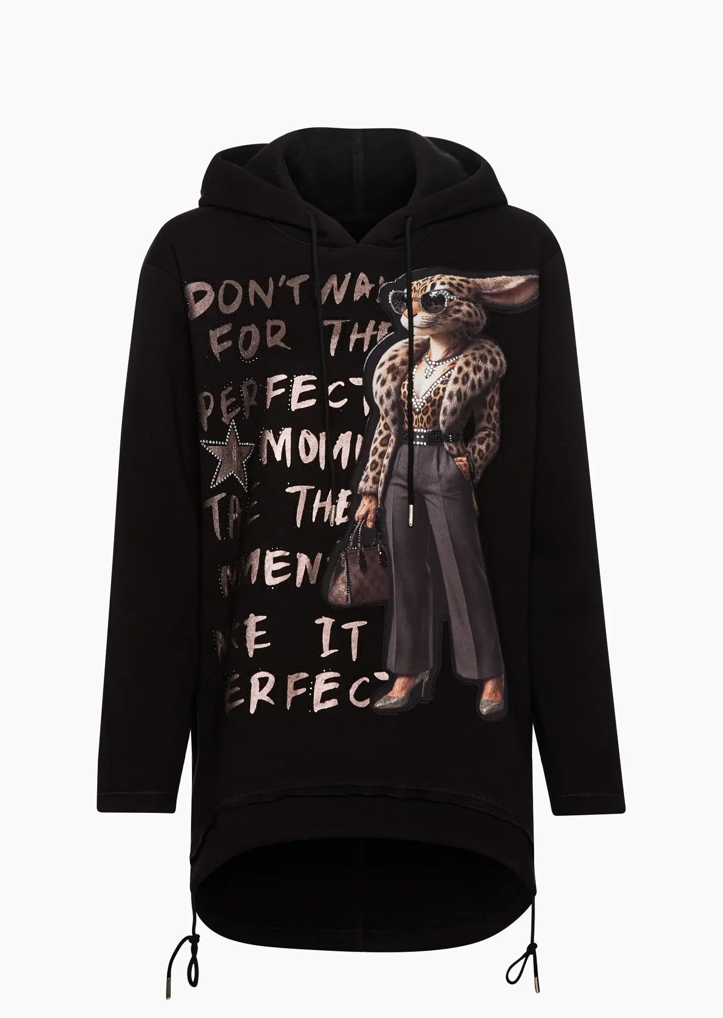 Sweatpullover mit Print, schwarz