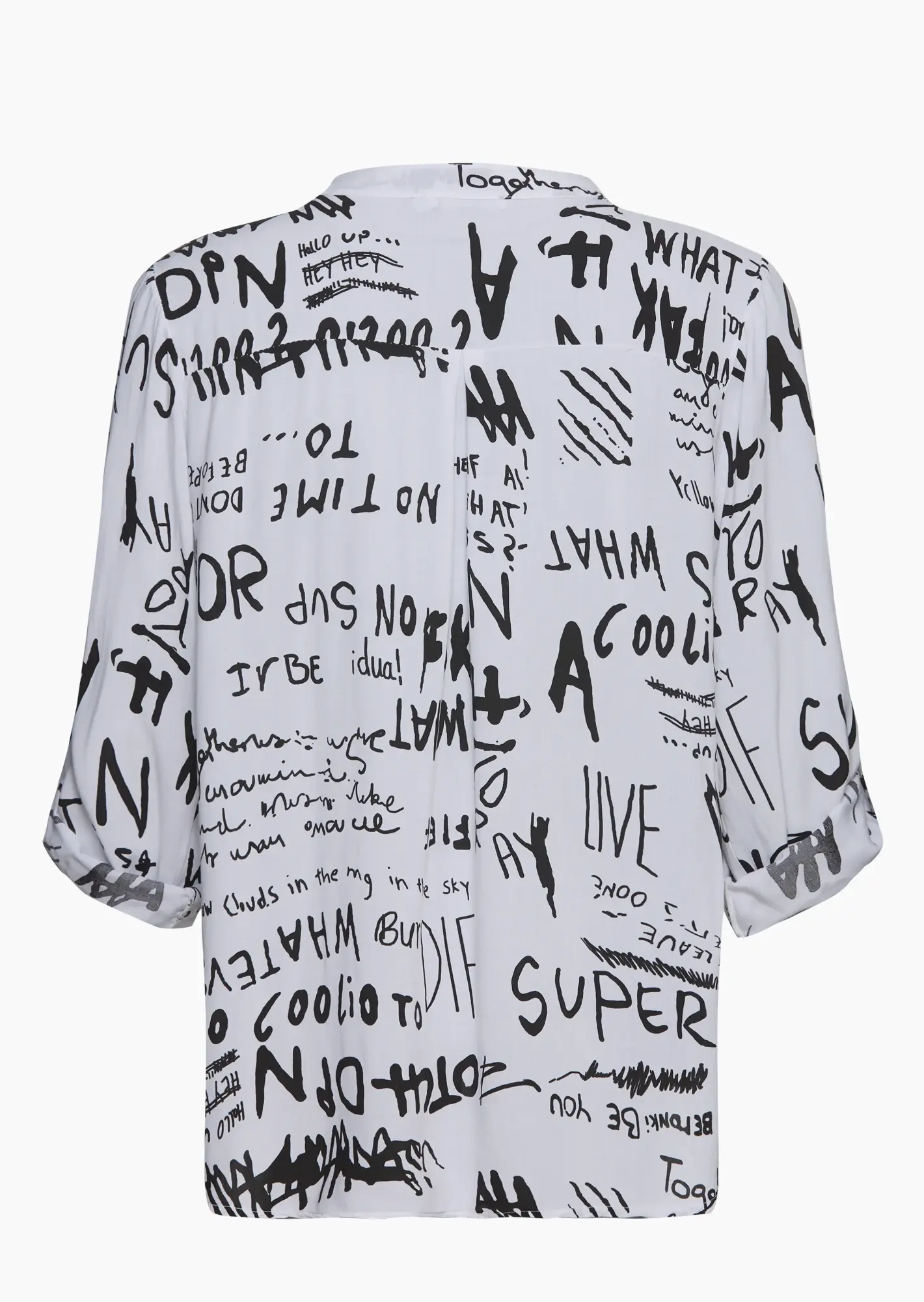 Bluse mit Lettering, offwhite