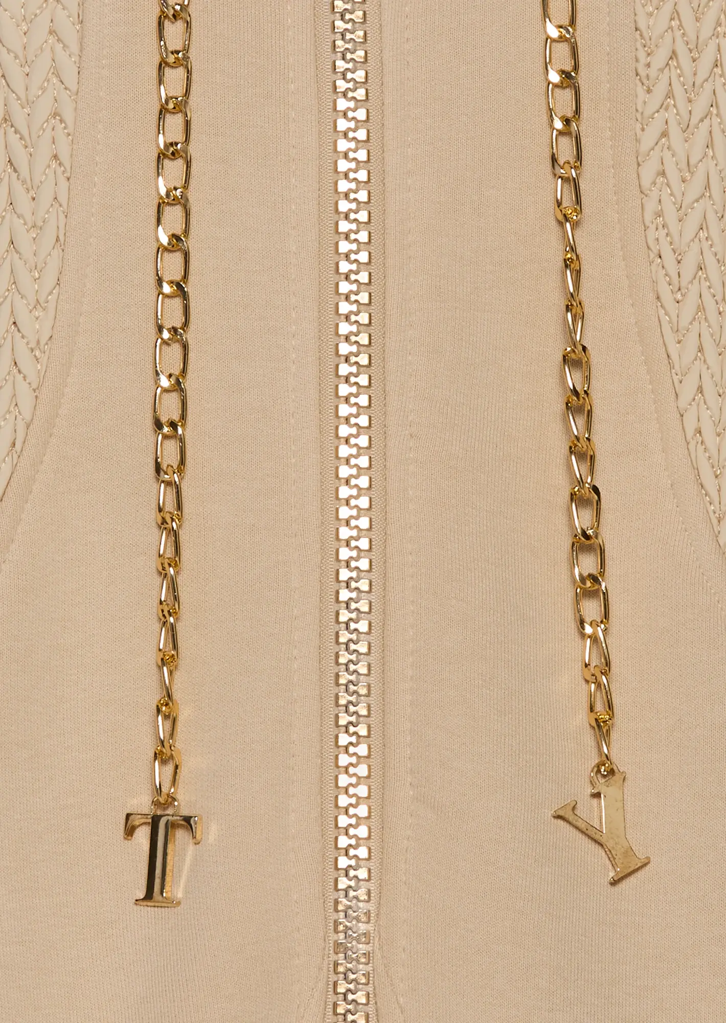 Mantel mit Ziermuster, crema