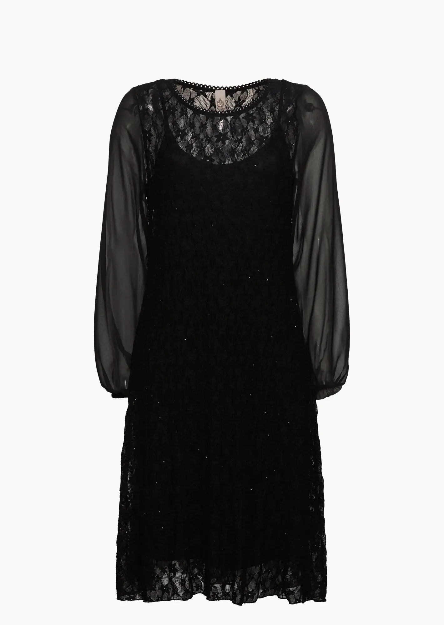 Kleid aus Spitze, schwarz