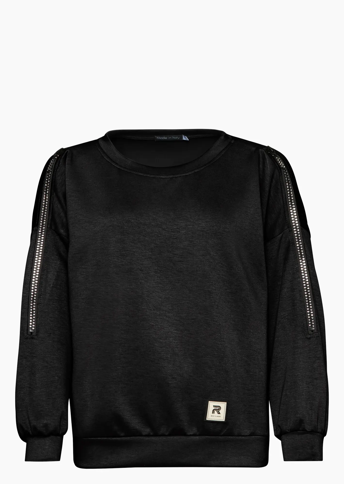 Sweatpullover mit Glitzerhighlight, schwarz