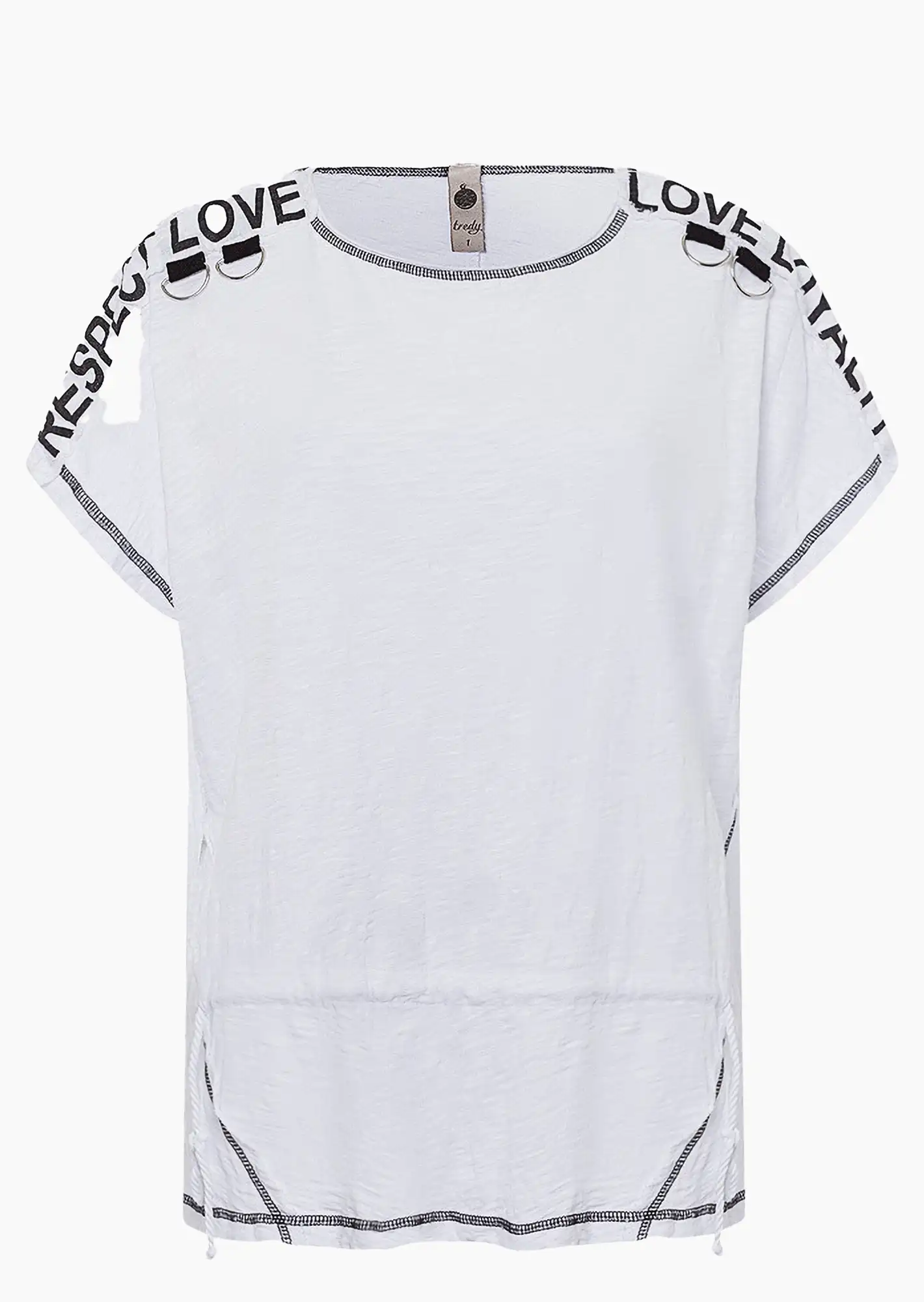 Shirt mit Lettering, weiß