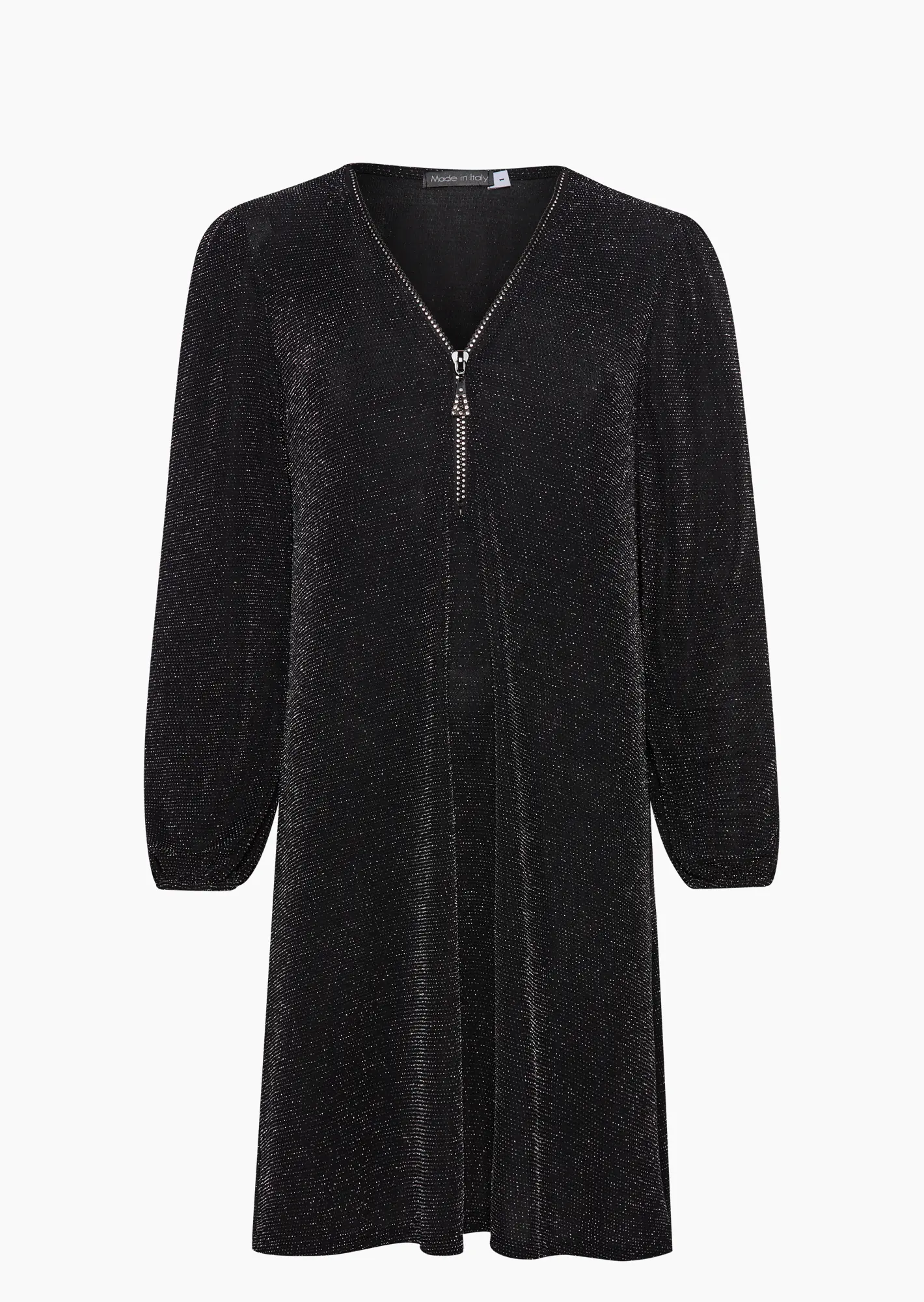 elegantes Kleid mit Glitzer, schwarz