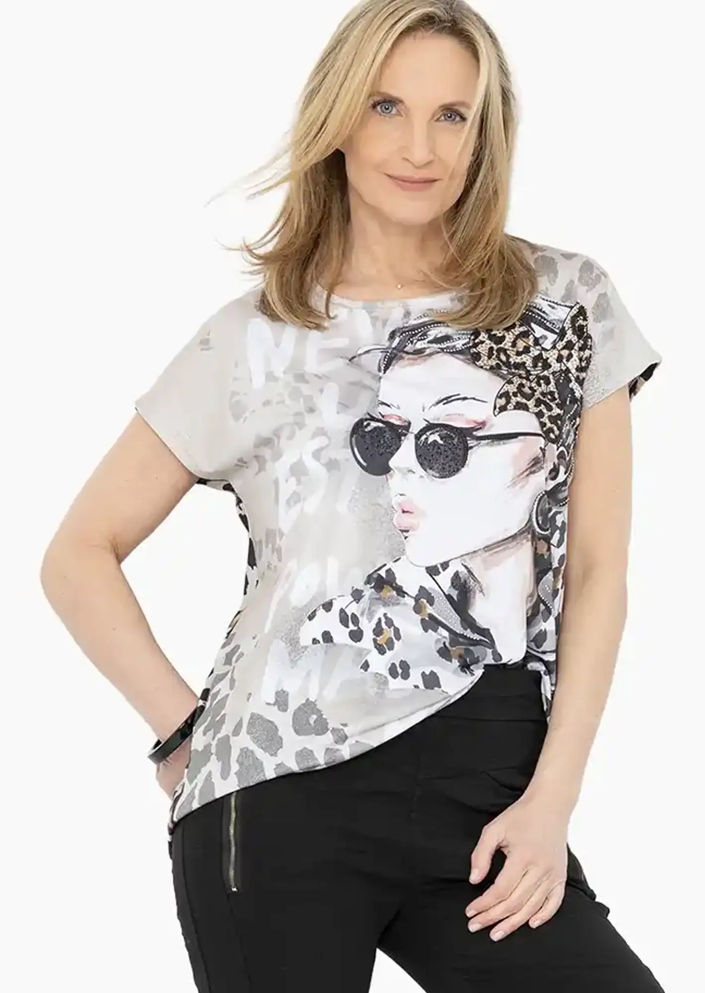 Shirt 'Leostyle', crema