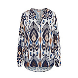 Bluse im Alloverprint, navy 