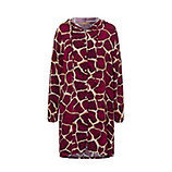 Bluse im Animalprint, burgund 