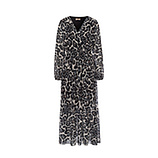 Maxi-Kleid im Animalprint, schwarz-crema 