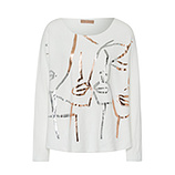 Strickpullover 'Faces', offwhite 