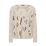 Strickpullover 'Hearts', crema 