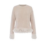 flauschiger Strickpullover, crema 