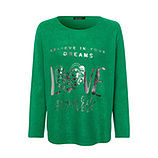 Strickpullover mit Lettering, india green 