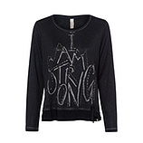 Shirt mit Lettering, navy-melange 