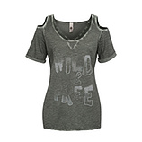 Shirt 'Wild & free', oliv 