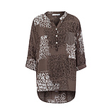 Bluse im Alloverprint, taupe 