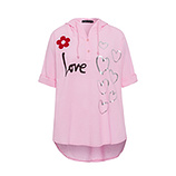 Bluse 'Love', pink fluro 