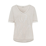 Shirt mit Ziersteinen, crema 