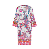Kleid mit floralem Print, weiß-pink 