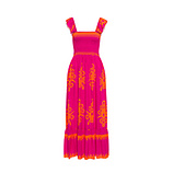 Kleid mit Ornamentdruck, pink-orange 