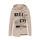 kuscheliges Kapuzenshirt 'Believe', sand-melange 