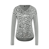 Langarmshirt mit Schimmer, silber 