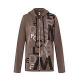 Sweatjacke  mit Lettering, taupe 