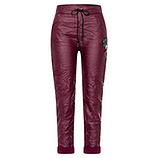 Joggpants in Leder-Optik, burgund 