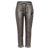 Joggpants in Leder-Optik, metallic 