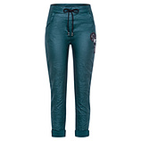 Joggpants in Leder-Optik, forest green 