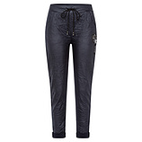 Joggpants in Leder-Optik, navy 