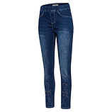 Jeggings Stickerei, blue denim 