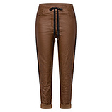 Joggpants in Leder-Optik, cappuccino 