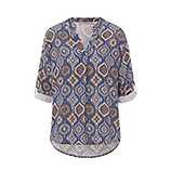 Bluse im Alloverprint, blau 