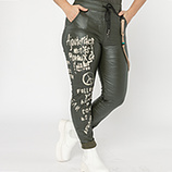 Joggpants in Leder-Optik, oliv 