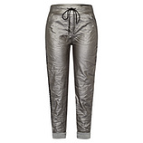 Joggpants in Leder-Optik, metallic 