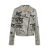 Suede-Jacke im Graffiti-Style, kitt 