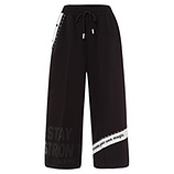 Wide Leg Hose 'Stay strong', schwarz 