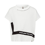 Cropped-Shirt 'Stay Strong', offwhite 