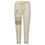 Joggpants in Leder-Optik, crema 